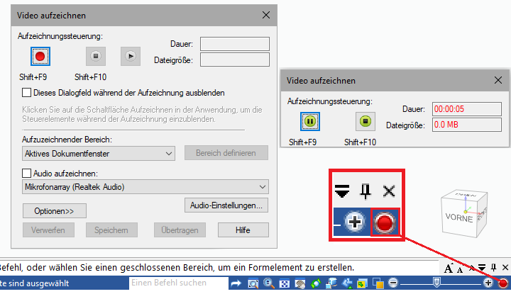 Solid Edge Video aufnehmen