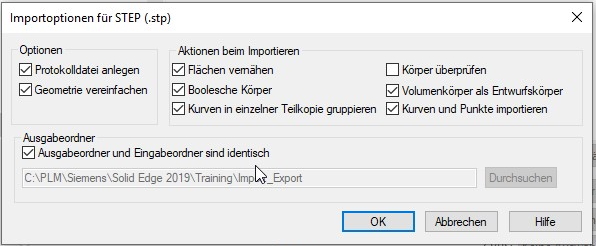 Importoptionen