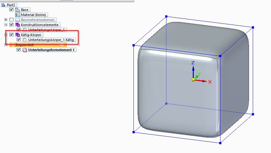 Skizzenbeziehungen Subdivision Modeling