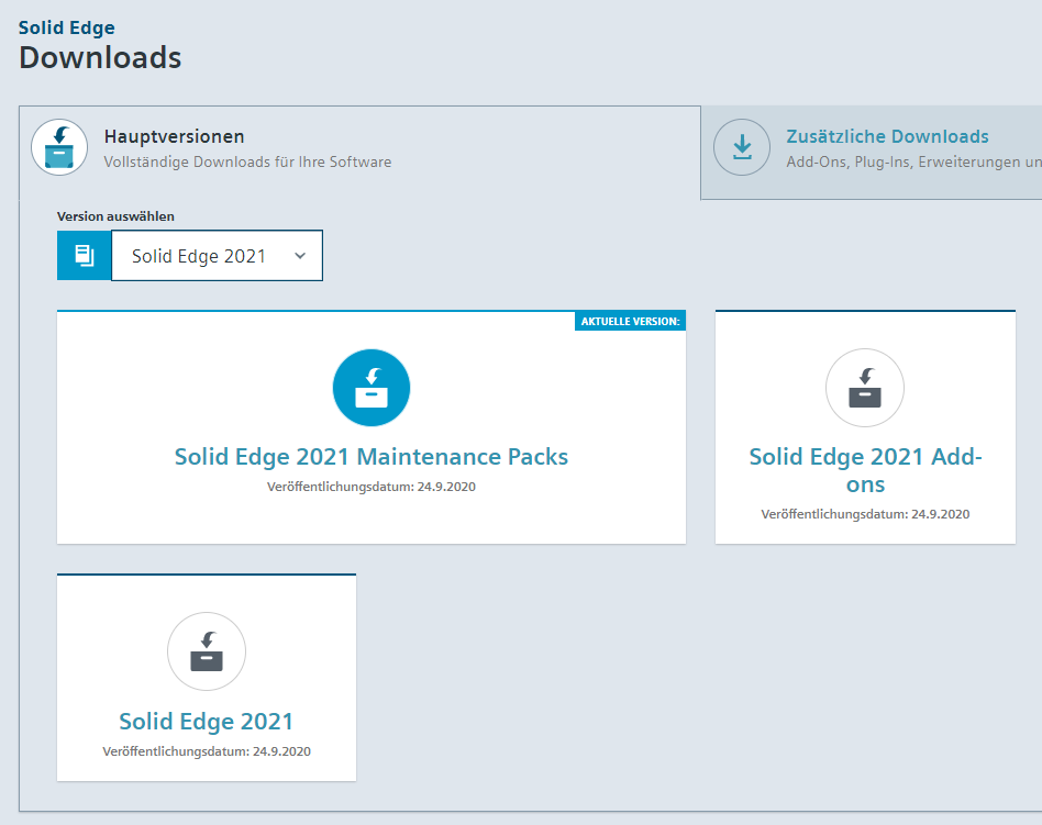 Downloads im neuen Siemens Support Center