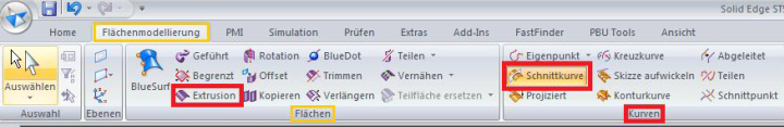 Solid Edge Erzeugen von 3D Kurven Abb.11 Befehl Schnittkurve erstellen