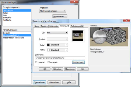 Rendering mit Solid Edge Abb.12 Hintergrundbild Formatvorlage