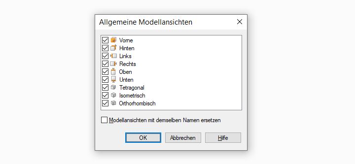 Allgemeine Modellansichten