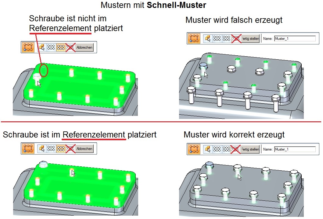 Solid Edge Mustern in der Baugruppe Schnell