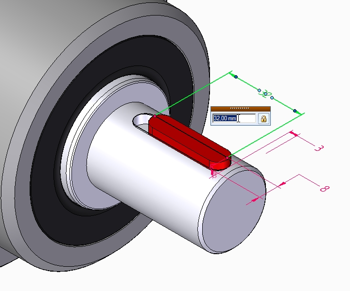 Solid Edge Formelement dynamisch bearbeiten 32mm