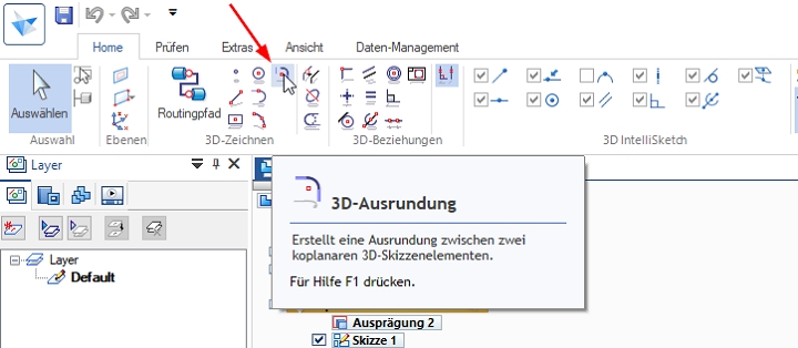 Erster Konturzug