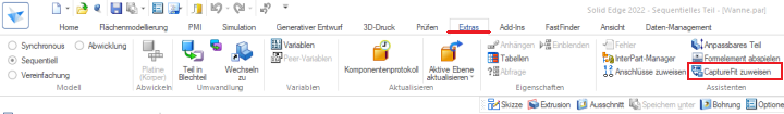 CaptureFit in der Solid Edge Part-Umgebung