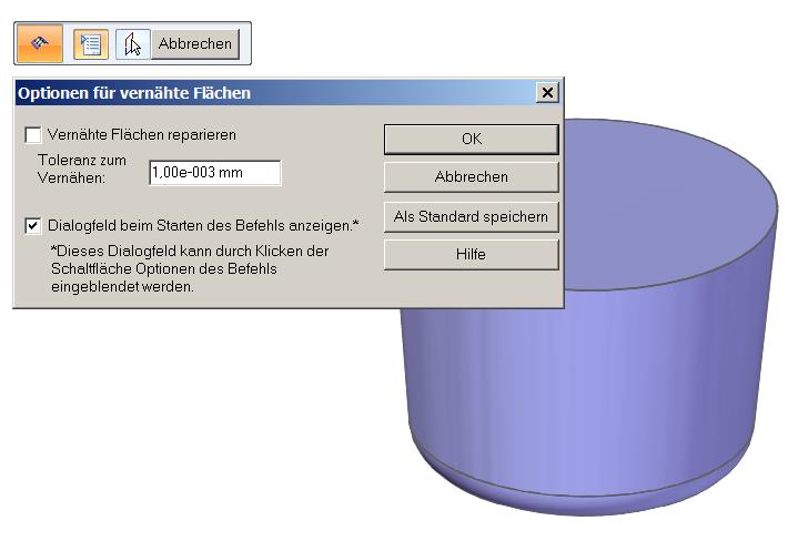 Volumenbestimmung Zielsuche Abb.9 Flächen vernähen