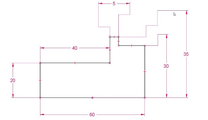 Solid Edge Shortcut zusätzliche Punkte Bemassungshilfslinie